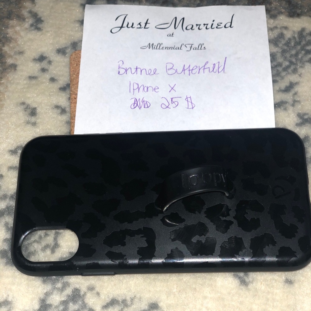Midnight leopard loopy case iPhone X